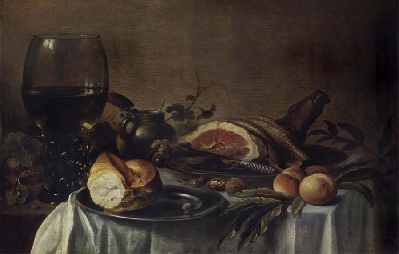 Pieter Claesz Still life with Ham oil painting image